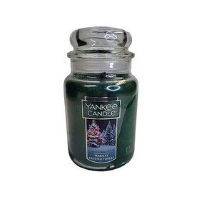Yankee Candle MAGICAL FROSTED FOREST Large Jar 22 Oz Green‎ Winter Christmas Wax
